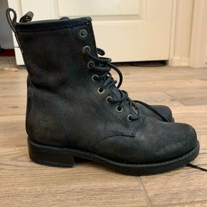 Frye leather combat style boot. Worn in looking leather style. Only worn once.